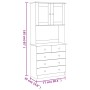 Aparador alto ALTA madera maciza de pino blanco 77x35x165 cm de vidaXL, Aparadores - Ref: Foro24-3187780, Precio: 258,46 €, D...