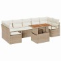 Conjunto de sofá de jardín 8 pcs Beige Poliratán en Sofás de exterior | Comprar online en Foru.es