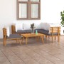 Muebles de jardín 7 piezas con cojines madera maciza de acacia en Conjuntos de jardín | Comprar online en Foru.es