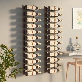 Botellero de pared para 24 botellas 2 unidades hierro dorado de vidaXL, Botelleros - Ref: Foro24-340886, Precio: 92,27 €, Des...