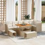 Conjunto de sofá de jardín con cojín 9 pcs beige y crema en Sofás de exterior | Comprar online en Foru.es