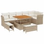 Conjunto de sofá de jardín con cojín 9 pcs beige y crema en Sofás de exterior | Comprar online en Foru.es