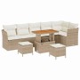 Conjunto de sofá de jardín con cojín 9 pcs beige y crema en Sofás de exterior | Comprar online en Foru.es