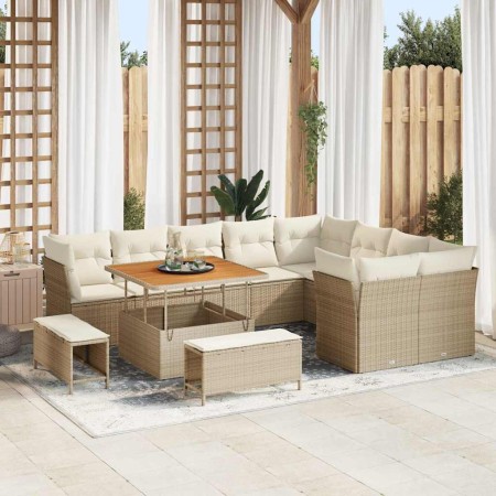 Conjunto de sofá de jardín con cojín 12 pcs beige y crema en Sofás de exterior | Comprar online en Foru.es