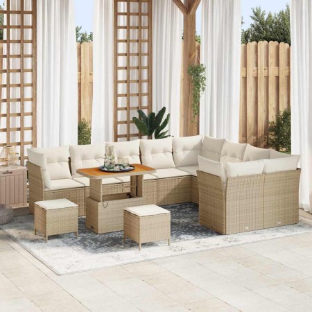 Conjunto de sofá de jardín con cojín 12 pcs beige y crema en Sofás de exterior | Comprar online en Foru.es