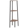 Estantería esquina 3 pisos marrón oscuro negro 45,5x31,5x120 cm en Librerías y estanterías | Comprar online en Foru.es
