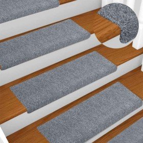 Felpudos autoadhesivos para escaleras, 30 unidades, 65 x 21 x 4 cm, gris claro, borde rectangular en Hogar | Comprar online en F
