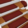 Felpudos autoadhesivos para escaleras, 30 unidades, 65 x 21 x 4 cm, borde rectangular, color rojo burdeos en Hogar | Comprar onl