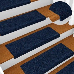Felpudos autoadhesivos para escaleras, 30 unidades, 65 x 21 x 4 cm, borde rectangular, color azul marino en Hogar | Comprar onli
