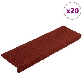 Felpudos autoadhesivos para escaleras, 20 unidades, 65 x 21 x 4 cm, borde rectangular, color rojo burdeos en Hogar | Comprar onl