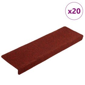 Felpudos autoadhesivos para escaleras, 20 unidades, 65 x 21 x 4 cm, borde rectangular, color rojo burdeos en Hogar | Comprar onl