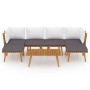 Muebles de jardín 7 piezas con cojines madera maciza de acacia en Conjuntos de jardín | Comprar online en Foru.es