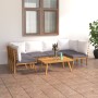 Muebles de jardín 7 piezas con cojines madera maciza de acacia en Conjuntos de jardín | Comprar online en Foru.es