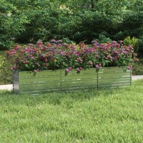 Arriate de acero galvanizado plateado 240x40x45 cm de vidaXL, Maceteros y jardineras - Ref: Foro24-316889, Precio: 48,78 €, D...