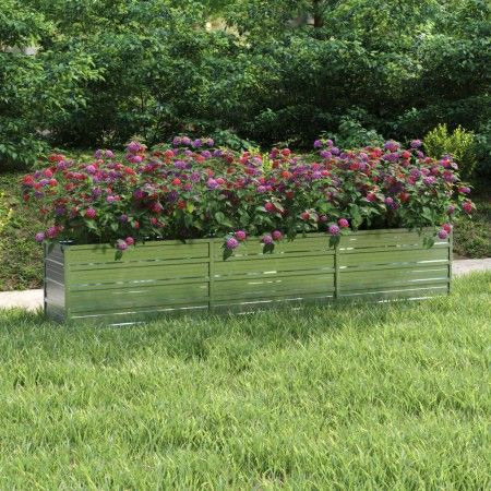 Arriate de acero galvanizado plateado 240x40x45 cm de vidaXL, Maceteros y jardineras - Ref: Foro24-316889, Precio: 48,78 €, D...