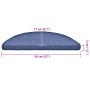 Alfombrillas para escaleras 30 unidades 56x17x3 cm Azul Semicircular en Hogar | Comprar online en Foru.es