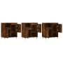 Aparadores 3 uds madera contrachapada roble ahumado de vidaXL, Aparadores - Ref: Foro24-3190146, Precio: 185,96 €, Descuento: %