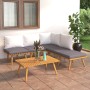 Muebles de jardín 6 piezas con cojines madera maciza de acacia en Conjuntos de jardín | Comprar online en Foru.es