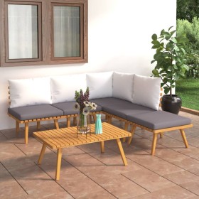 Muebles de jardín 6 piezas con cojines madera maciza de acacia en Conjuntos de jardín | Comprar online en Foru.es