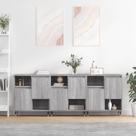 Aparadores 3 uds madera contrachapada gris Sonoma de vidaXL, Aparadores - Ref: Foro24-3190147, Precio: 173,90 €, Descuento: %