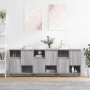 Aparadores 3 uds madera contrachapada gris Sonoma de vidaXL, Aparadores - Ref: Foro24-3190147, Precio: 173,90 €, Descuento: %