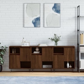 Aparadores 3 uds madera contrachapada marrón roble de vidaXL, Aparadores - Ref: Foro24-3190156, Precio: 178,86 €, Descuento: %