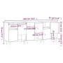 Aparadores 3 uds madera contrachapada marrón roble de vidaXL, Aparadores - Ref: Foro24-3190156, Precio: 176,60 €, Descuento: %