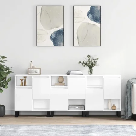 Aparadores 3 uds madera contrachapada blanco brillo by vidaXL, Sideboards - Ref: Foro24-3190159, Price: 205,92 €, Discount: %