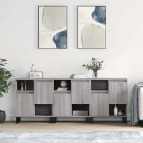 Aparadores 3 uds madera contrachapada gris Sonoma de vidaXL, Aparadores - Ref: Foro24-3190163, Precio: 198,60 €, Descuento: %