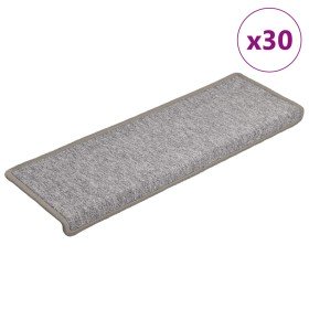 Alfombrillas para escaleras 30 unidades 65x21x4 cm Gris claro Borde rectangular en Hogar | Comprar online en Foru.es