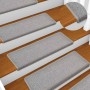 Alfombrillas para escaleras 30 unidades 65x21x4 cm Gris claro Borde rectangular en Hogar | Comprar online en Foru.es