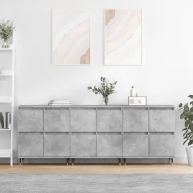 Sideboards 3 units concrete gray plywood by vidaXL, Sideboards - Ref: Foro24-3190193, Price: 190,62 €, Discount: %