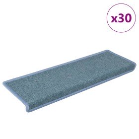 Alfombrillas para escaleras 30 unidades 65x21x4 cm Azul Mar Borde Rectangular en Hogar | Comprar online en Foru.es