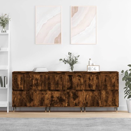 Aparadores 3 uds madera contrachapada roble ahumado de vidaXL, Aparadores - Ref: Foro24-3190194, Precio: 187,74 €, Descuento: %