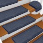 Alfombrillas para escaleras 30 unidades 65x21x4 cm Gris oscuro y azul Borde rectangular en Hogar | Comprar online en Foru.es