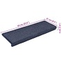 Alfombrillas para escaleras 30 unidades 65x21x4 cm Gris oscuro y azul Borde rectangular en Hogar | Comprar online en Foru.es