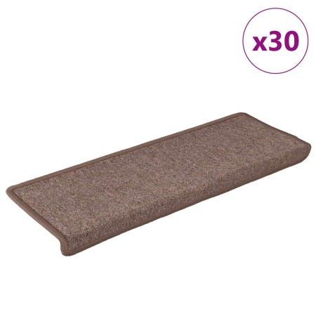 Alfombrillas para escaleras 30 unidades 65x21x4 cm Marrón Borde Rectangular en Hogar | Comprar online en Foru.es