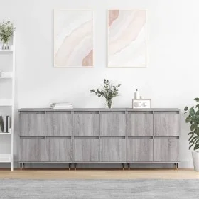 Aparadores 3 uds madera contrachapada gris Sonoma de vidaXL, Aparadores - Ref: Foro24-3190195, Precio: 191,83 €, Descuento: %