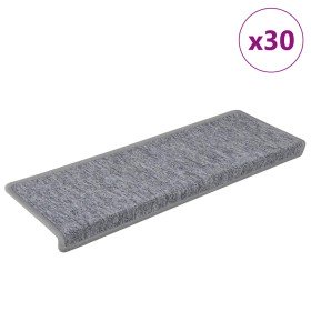 Alfombrillas para escaleras 30 unidades 65x21x4 cm Gris claro Borde rectangular en Hogar | Comprar online en Foru.es