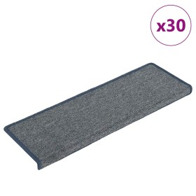 Alfombrillas para escaleras 30 unidades 65x21x4 cm Gris claro y azul Borde rectangular en Hogar | Comprar online en Foru.es