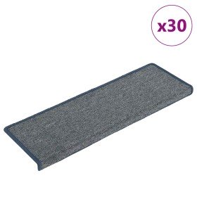 Alfombrillas para escaleras 30 unidades 65x21x4 cm Gris claro y azul Borde rectangular en Hogar | Comprar online en Foru.es