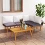 Muebles de jardín 5 piezas con cojines madera maciza de acacia en Conjuntos de jardín | Comprar online en Foru.es