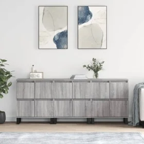 Sideboards 3 units plywood gray Sonoma by vidaXL, Sideboards - Ref: Foro24-3190211, Price: 224,85 €, Discount: %