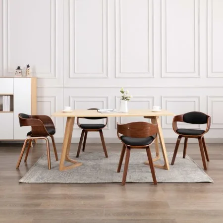 Esszimmerstühle 4 Stück aus gebogenem Holz und Kunstleder von vidaXL, Essstühle - Ref: Foro24-3054812, Preis: 580,24 €, Rabat...