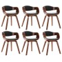 Sillas de comedor 6 unidades madera curvada y cuero sintético de vidaXL, Sillas de comedor - Ref: Foro24-3054813, Precio: 1,0...