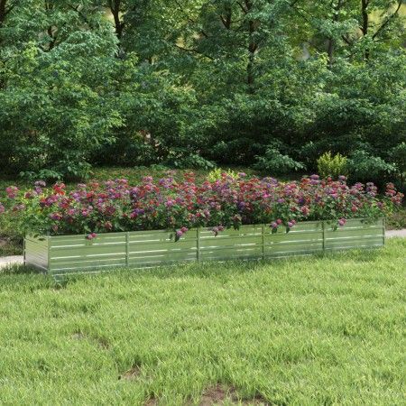 Arriate de acero galvanizado plateado 400x80x45 cm de vidaXL, Maceteros y jardineras - Ref: Foro24-316899, Precio: 83,85 €, D...