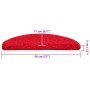 Alfombrillas para escaleras 30 unidades 56x17x3 cm Rojo Semicircular en Hogar | Comprar online en Foru.es