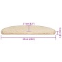 Alfombrillas para escaleras 30 unidades 65x21x4 cm Crema Semicircular Grande en Hogar | Comprar online en Foru.es