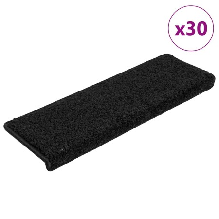 Alfombrillas para escaleras 30 unidades 65x21x4 cm Negro Borde Rectangular en Hogar | Comprar online en Foru.es