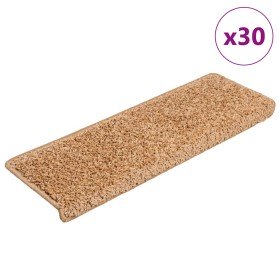 Alfombrillas para escaleras 30 unidades 65x21x4 cm Beige Borde Rectangular en Hogar | Comprar online en Foru.es